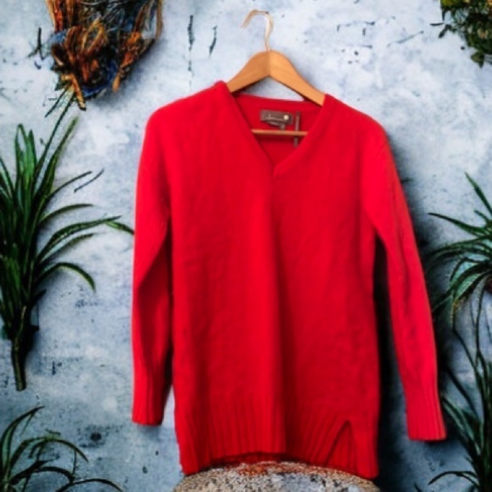 Anthropologie Cashmere Collection Orange Sweater Sz XS